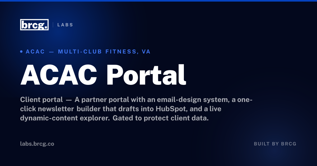 ACAC Portal — built by BRCG