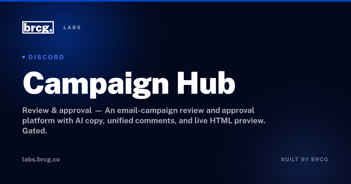 Campaign Hub — built by BRCG