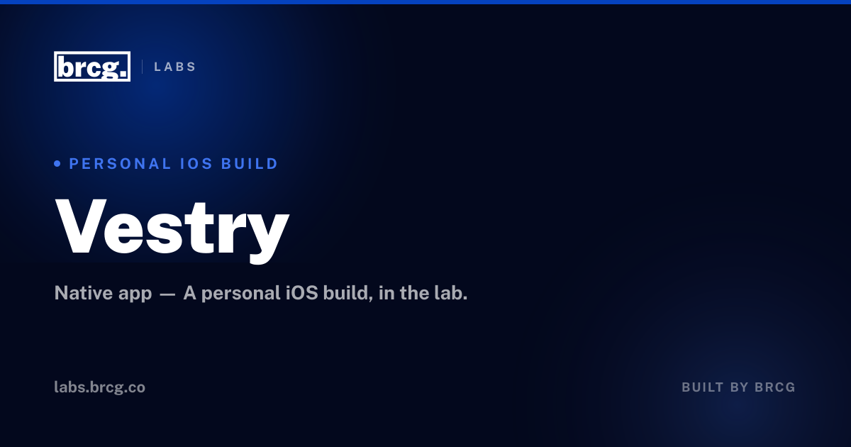 Vestry — built by BRCG